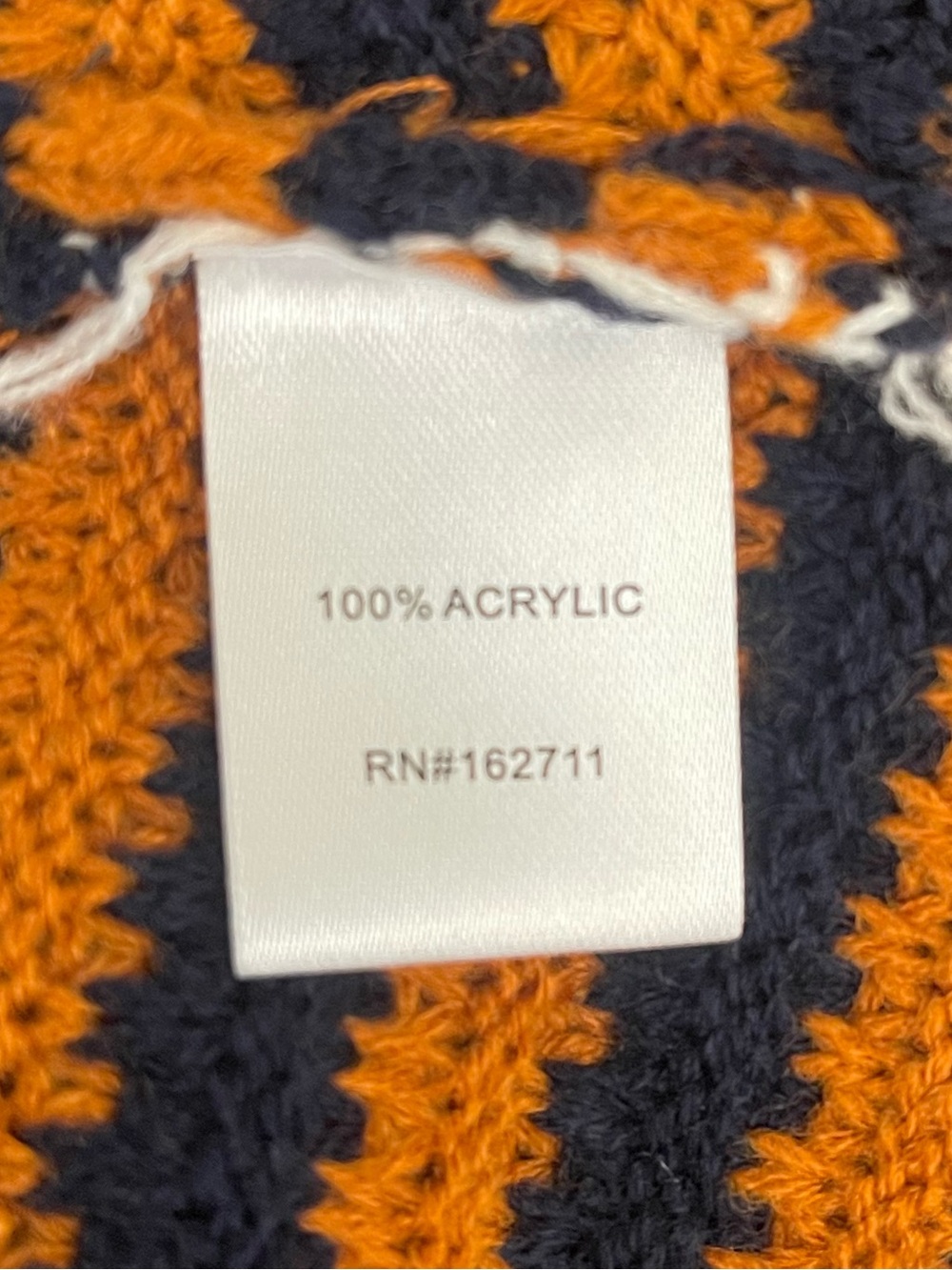 Macy's Navy Open-Front Striped Cardigan with Rust & Cream - Picture 5 of 14